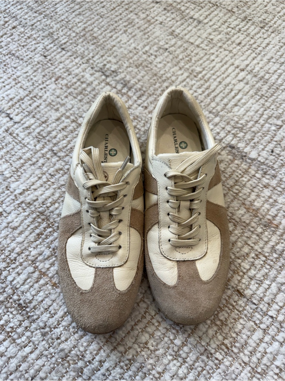 CHARLESTON SHOE CO. Marie Beige and Cream Women's Sneakers